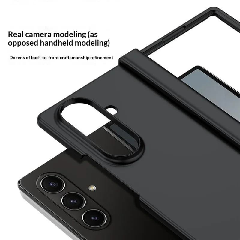 For Samsung Galaxy Z Fold8 Ultra Case Skin Feel PC Phone Cover with Hinge Protection - Black