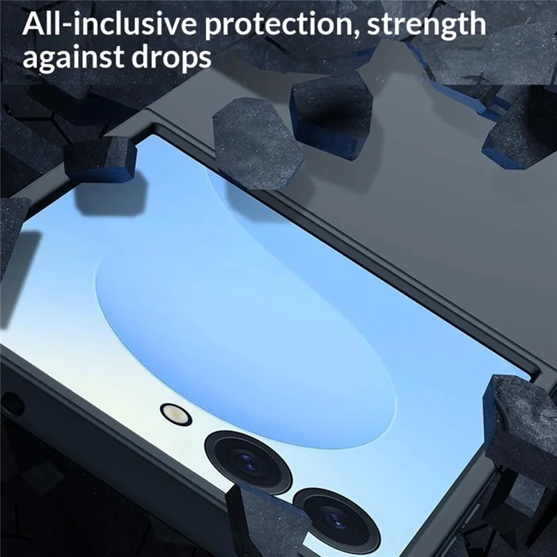 Capa de Telemóvel para Samsung Galaxy Z Flip8 com Design de Dobradiça em PC e Proteção Traseira em Vidro Temperado - Verde Claro