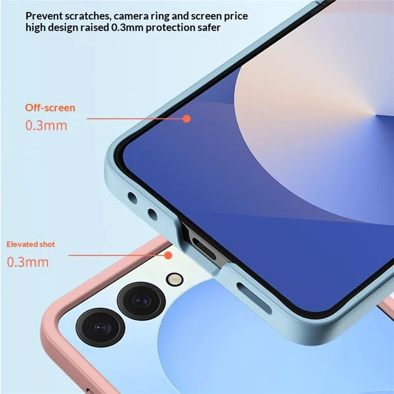 Capa de Telemóvel para Samsung Galaxy Z Flip8 com Design de Dobradiça em PC e Proteção Traseira em Vidro Temperado - Verde Claro