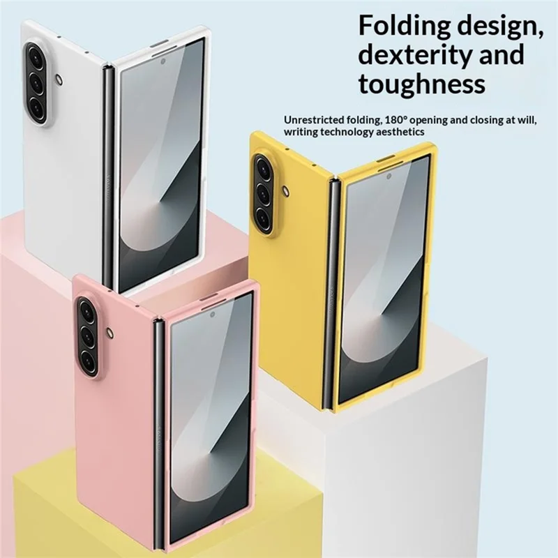 Til Samsung Galaxy Z Fold8 Case Stort Vindue Hård PC Telefonbeskytter med Skærmfilm - Lyserød