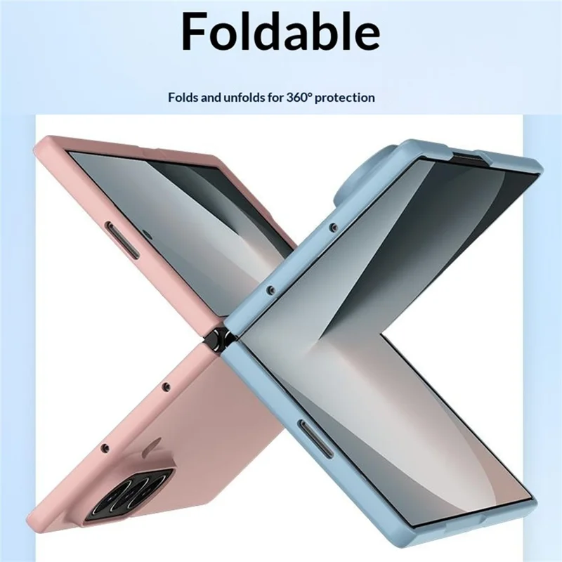 Til Samsung Galaxy Z Fold8 Case Stort Vindue Hård PC Telefonbeskytter med Skærmfilm - Lyserød