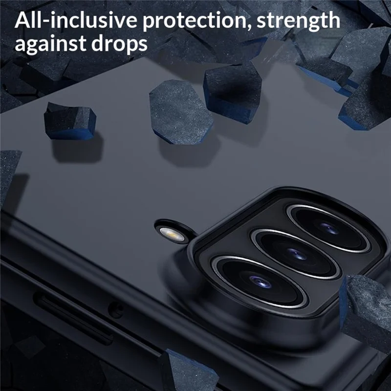 Til Samsung Galaxy Z Fold8 Case Stort Vindue Hård PC Telefonbeskytter med Skærmfilm - Lyserød