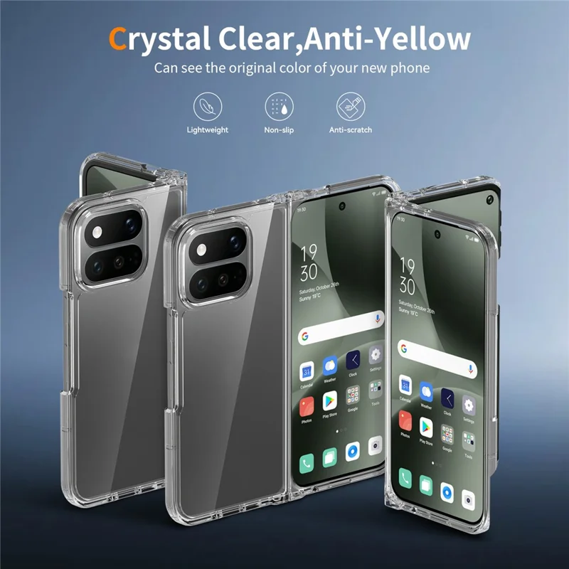 For Google Pixel 11 Pro Fold Clear Phone Case TPU+Acrylic Shockproof Phone Back Cover - Transparent