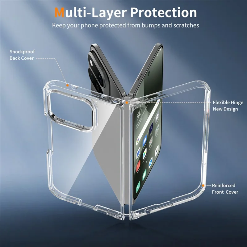 For Google Pixel 11 Pro Fold Clear Phone Case TPU+Acrylic Shockproof Phone Back Cover - Transparent