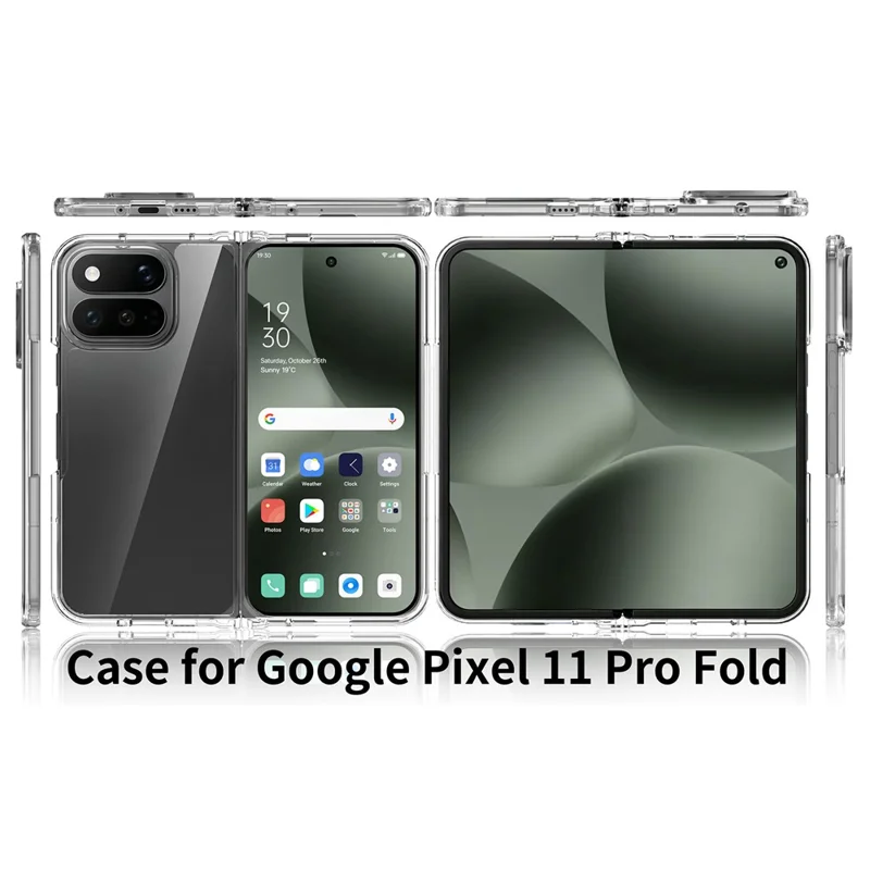 For Google Pixel 11 Pro Fold Clear Phone Case TPU+Acrylic Shockproof Phone Back Cover - Transparent