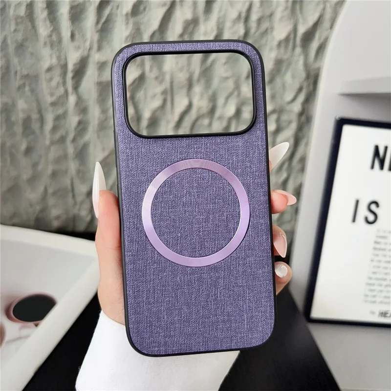 For Honor 600 5G Magnetic Case Drop-Proof TPU + Cloth Back Phone Cover - Purple