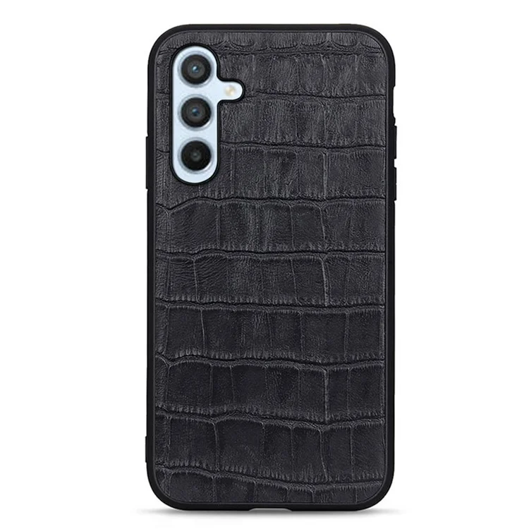 Для Samsung Galaxy A54 5G Crocodile Texture Anti-Scratch Case Genuine Leather Coated PC + TPU Shockproof Protective Phone Cover - Черный