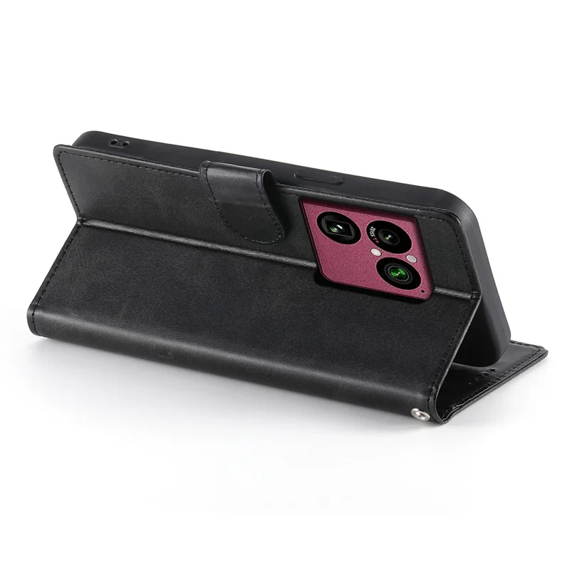 For Sony Xperia 1 VIII Case Stand Wallet Calf Texture PU Leather Flip Phone Cover with Wrist Strap - Black