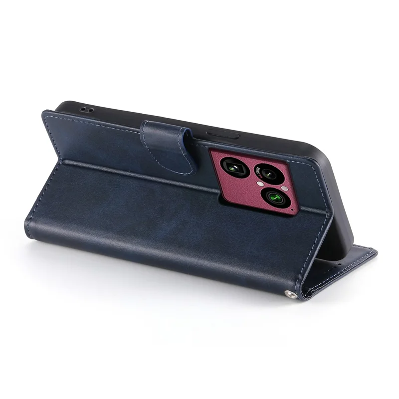 For Sony Xperia 1 VIII Case Stand Wallet Calf Texture PU Leather Flip Phone Cover with Wrist Strap - Blue