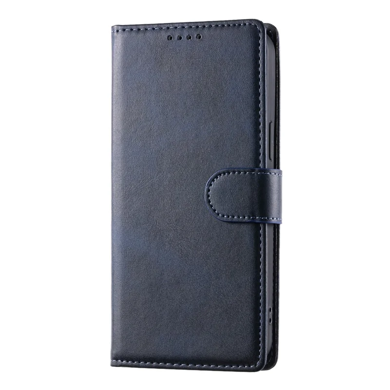 For Sony Xperia 1 VIII Case Stand Wallet Calf Texture PU Leather Flip Phone Cover with Wrist Strap - Blue