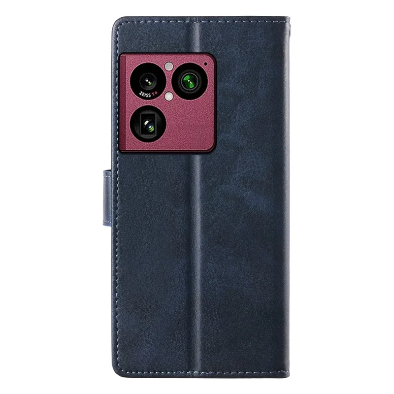 For Sony Xperia 1 VIII Case Stand Wallet Calf Texture PU Leather Flip Phone Cover with Wrist Strap - Blue