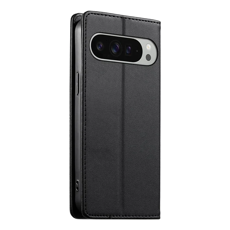 For Google Pixel 11 Pro XL Wallet Stand Case Line Splicing TPU PU Leather Phone Cover - Black