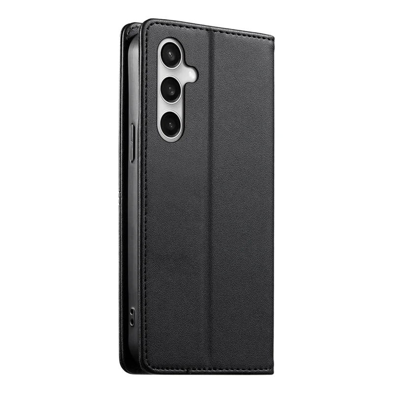 For Samsung Galaxy S26 FE Wallet Stand Case Line Splicing TPU PU Leather Phone Cover - Black - 11