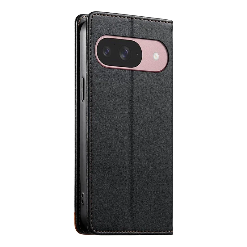DIERFENG DF-018 per Google Pixel 11 / 11 Pro Custodia Portafoglio con Blocco RFID, Cover in Pelle con Angolo Logo Bicolore - Nero