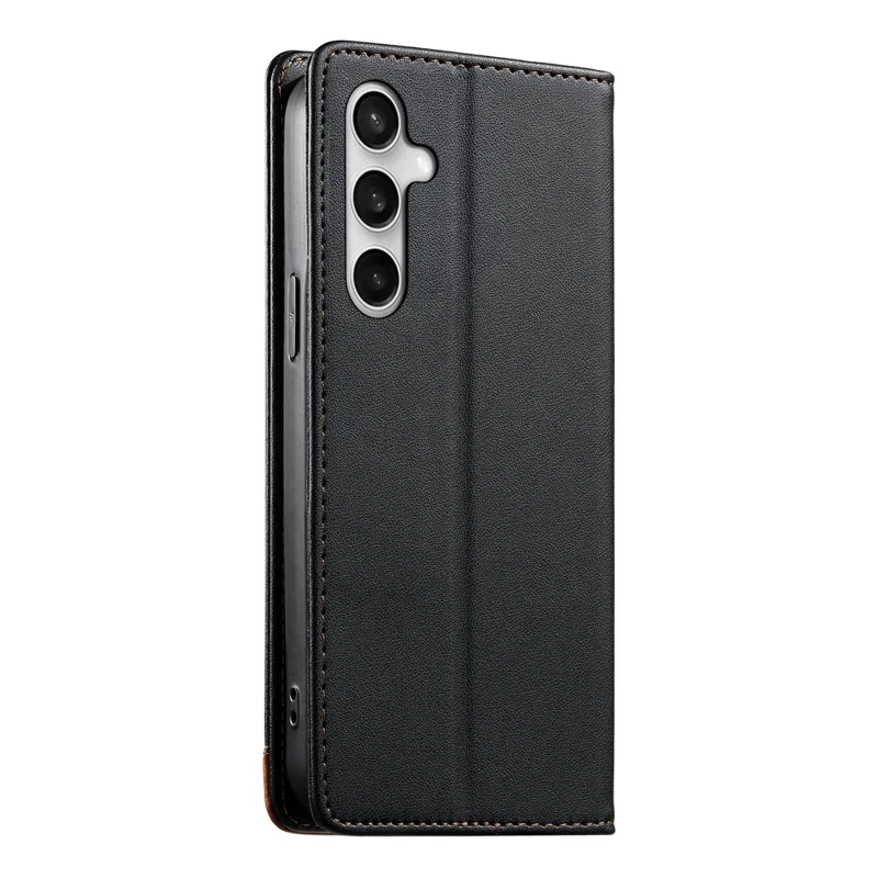 DIERFENG DF-018 per custodia Samsung Galaxy S26 FE con portafoglio blocco RFID, cover in pelle con angolo logo a fusione di colori - Nero