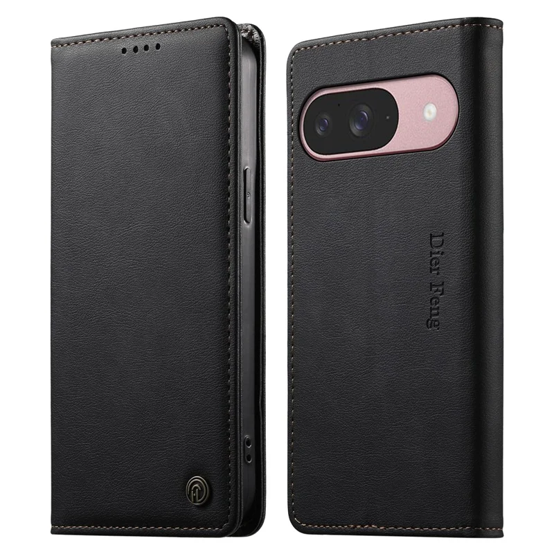 DIERFENG DF-019 per Google Pixel 11 / 11 Pro Custodia Portafoglio in Pelle con Chiusura Magnetica, Porta Tessere, Blocco RFID - Nero