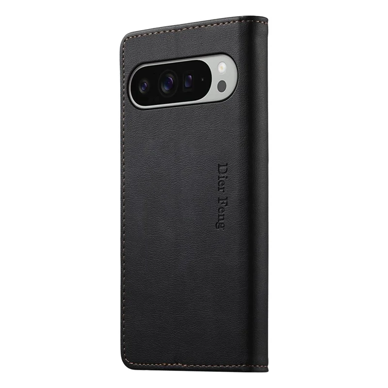 DIERFENG DF-019 pour Google Pixel 11 Pro XL étui portefeuille en cuir couverture magnétique à rabat avec emplacements pour cartes blocage RFID - Noir
