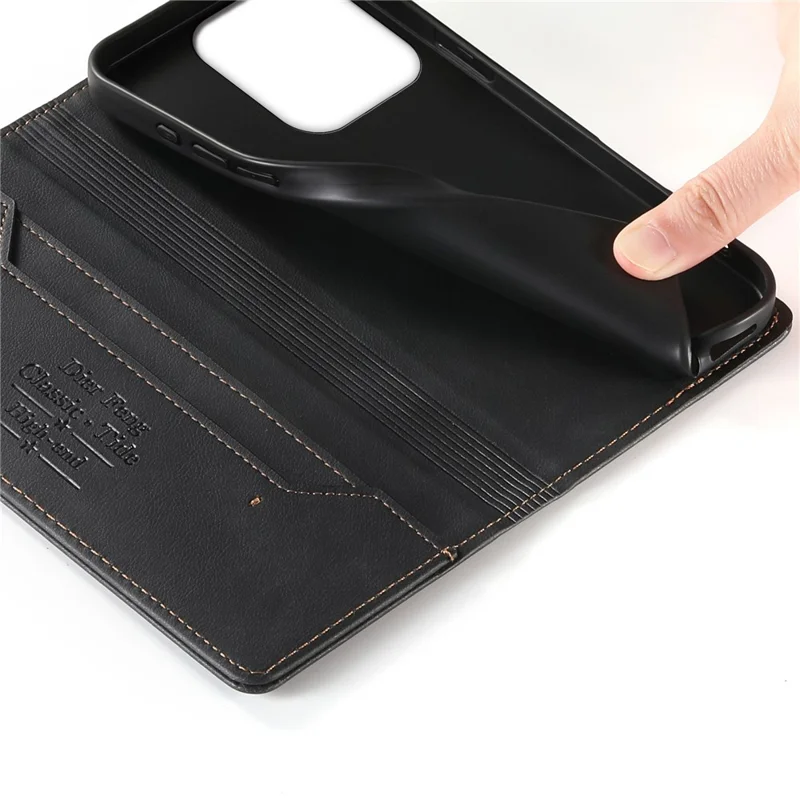 DIERFENG DF-019 per Motorola Edge 70 Pro 5G Custodia Portafoglio in Pelle con Chiusura Magnetica, Slot per Schede e Blocco RFID - Nero