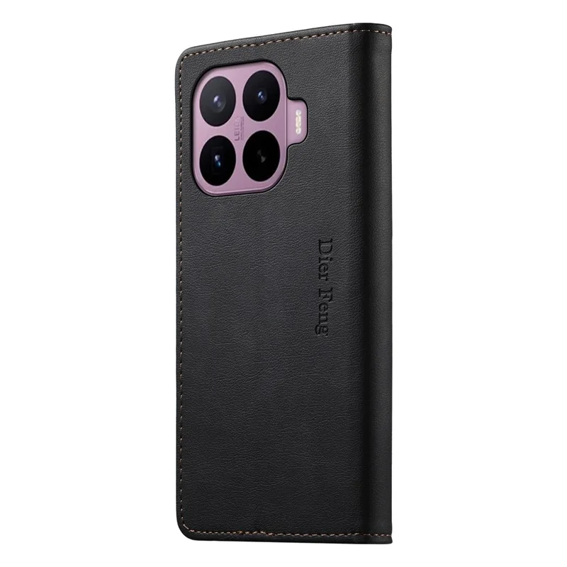 DIERFENG DF-019 per Xiaomi 17T Pro Custodia Portafoglio in Pelle con Chiusura Magnetica e Fessole per Carte, Tecnologia di Blocco RFID - Nero