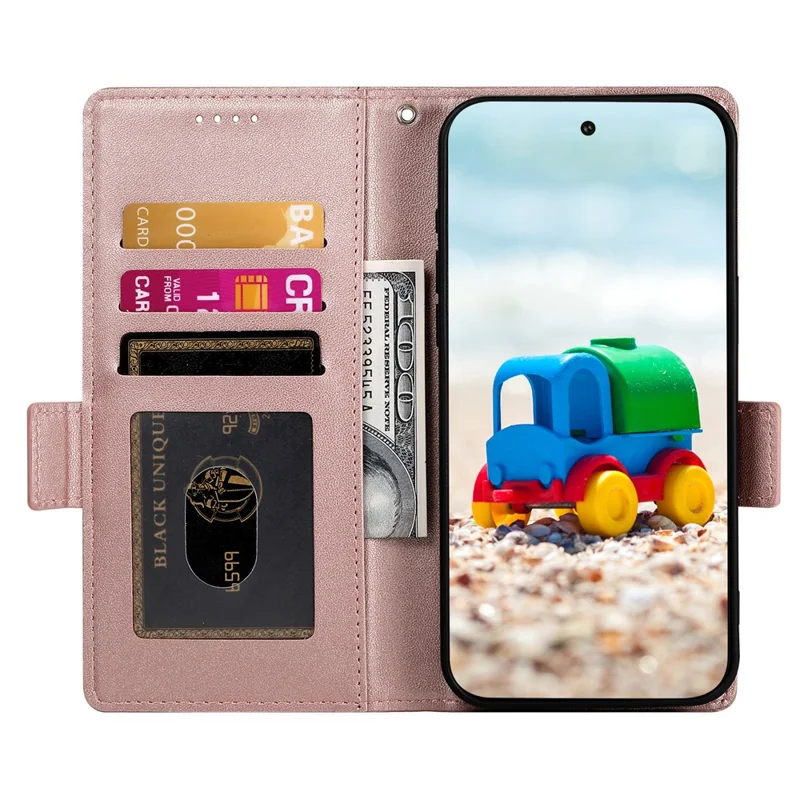 For Google Pixel 11  /  11 Pro Stand Case PU Leather Wallet Phone Cover - Rose Gold