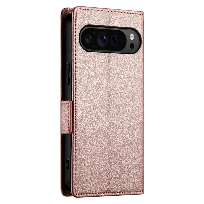 For Google Pixel 11 Pro XL Stand Case PU Leather Wallet Phone Cover - Rose Gold