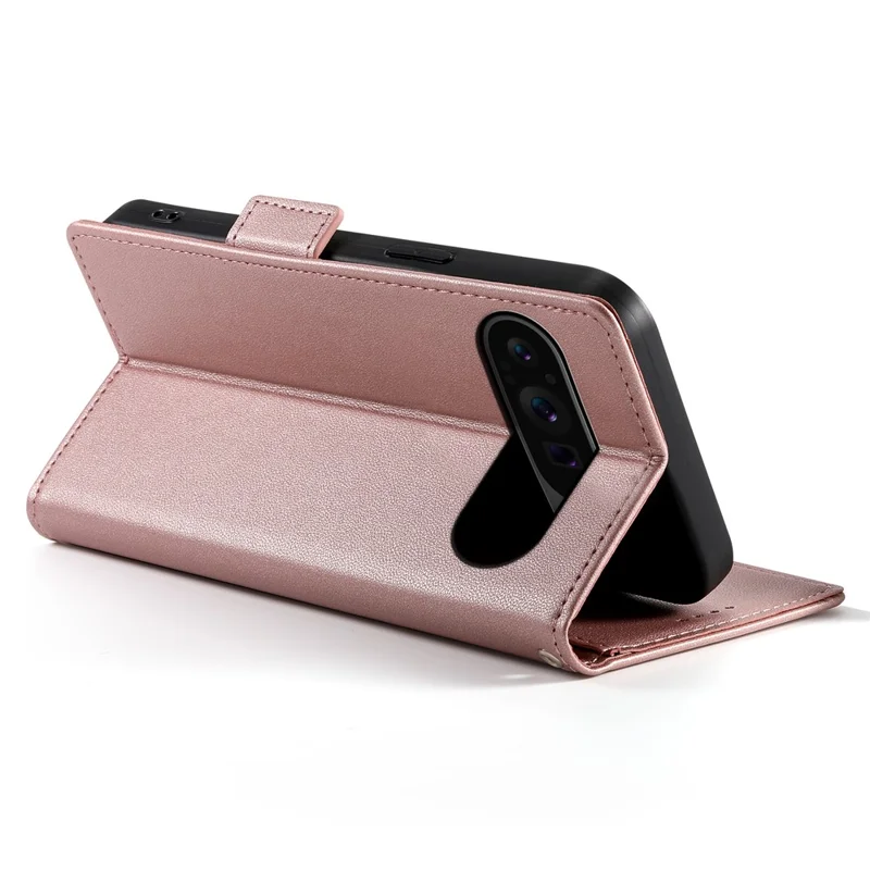 For Google Pixel 11 Pro XL Stand Case PU Leather Wallet Phone Cover - Rose Gold