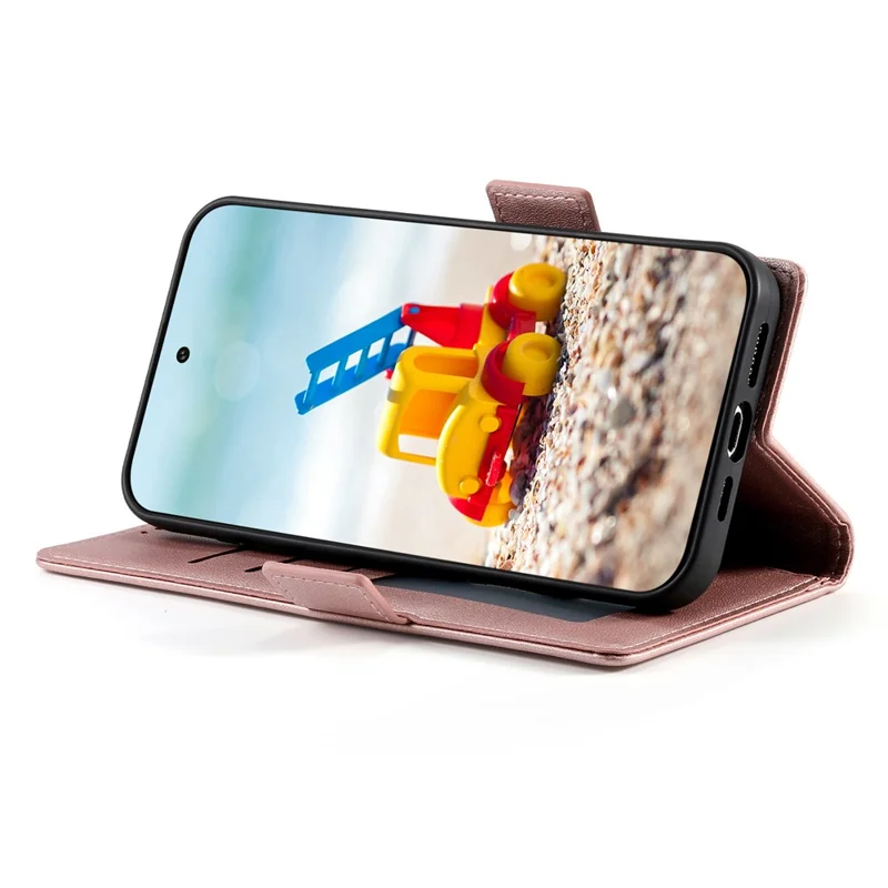 For Google Pixel 11 Pro XL Stand Case PU Leather Wallet Phone Cover - Rose Gold