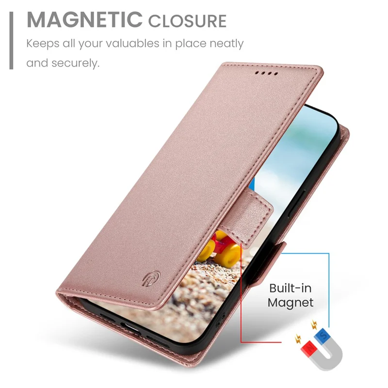 For Google Pixel 11 Pro XL Stand Case PU Leather Wallet Phone Cover - Rose Gold