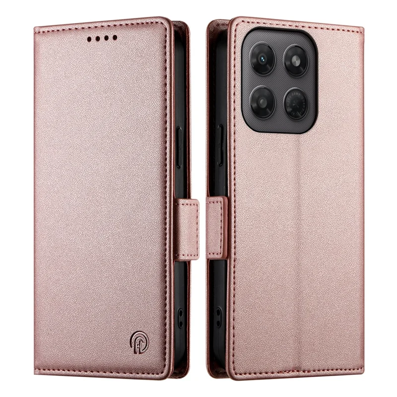 For Motorola Edge 70 Pro 5G Stand Case PU Leather Wallet Phone Cover - Rose Gold