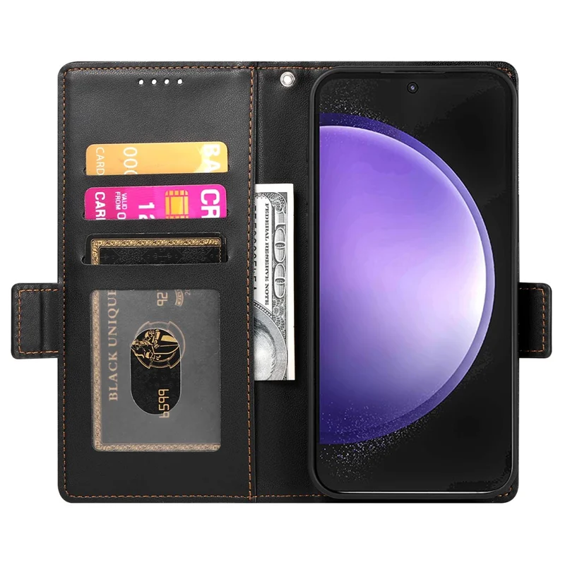 For Samsung Galaxy S26 FE Stand Case PU Leather Wallet Phone Cover - Black