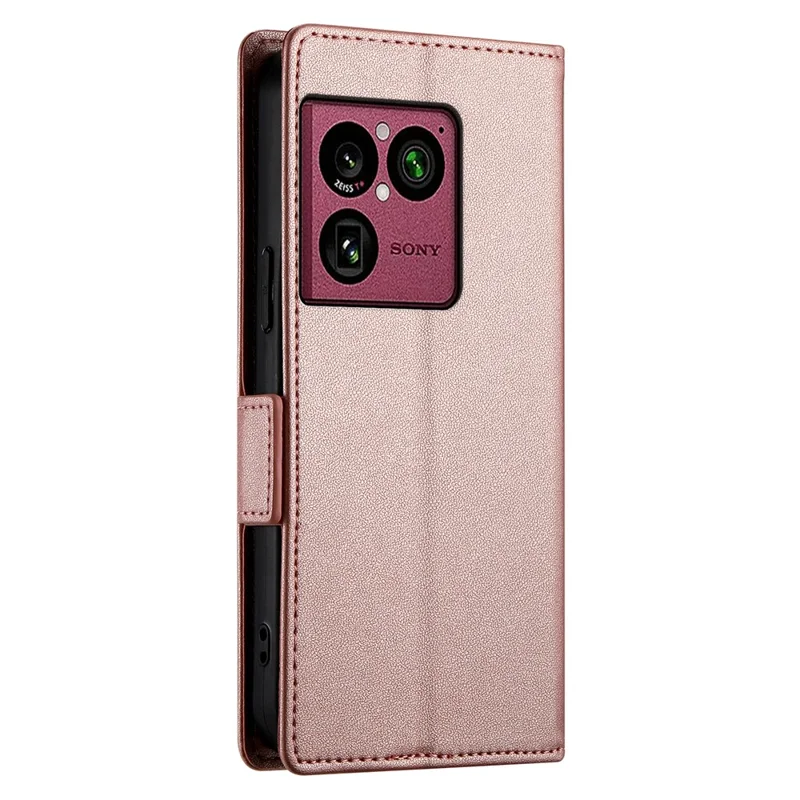 Чехол-бумажник с подставкой из искусственной кожи PU для Sony Xperia 1 VIII, розовое золото