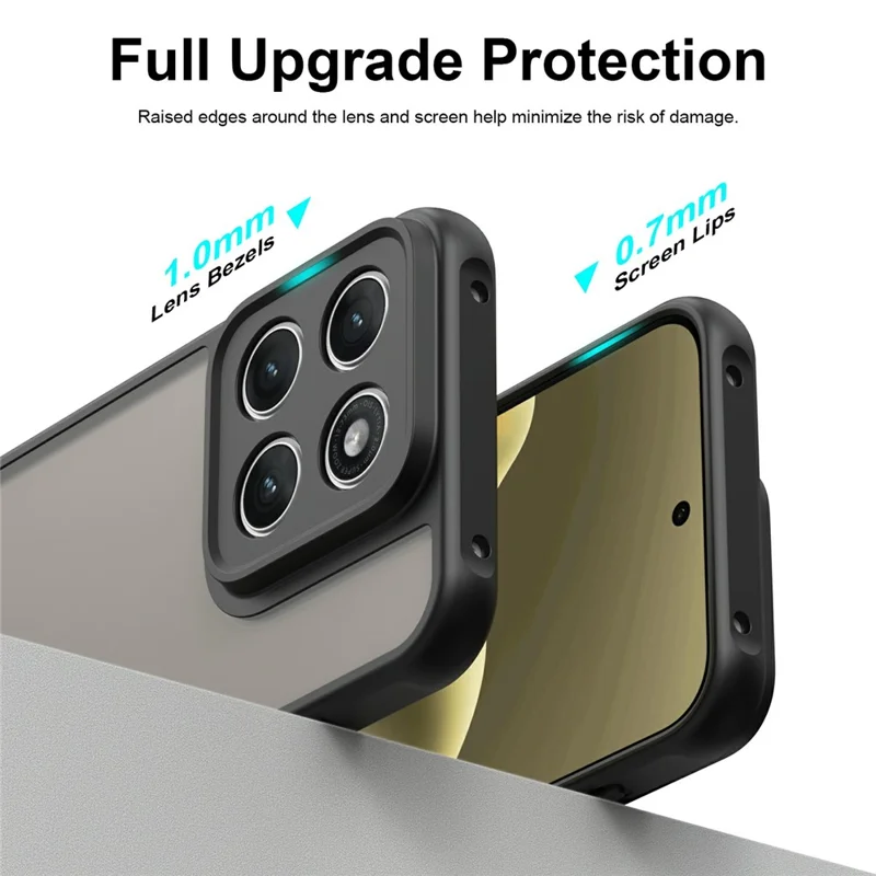For Motorola Edge (2026) Phone Case Drop Proof Airbags Frosted Translucent PC + TPU Phone Back Cover - Black