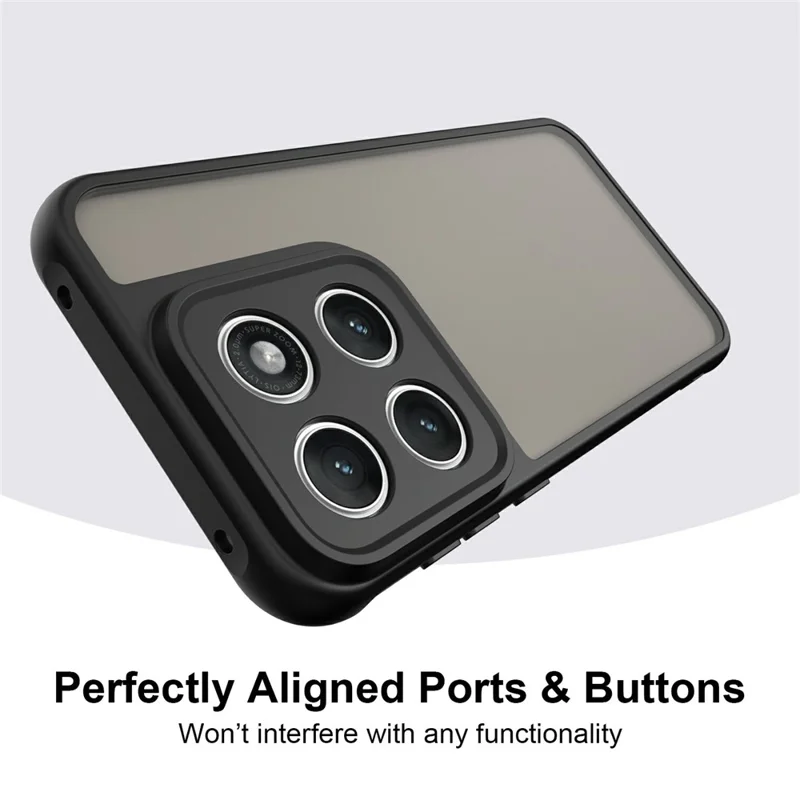 For Motorola Edge (2026) Phone Case Drop Proof Airbags Frosted Translucent PC + TPU Phone Back Cover - Black