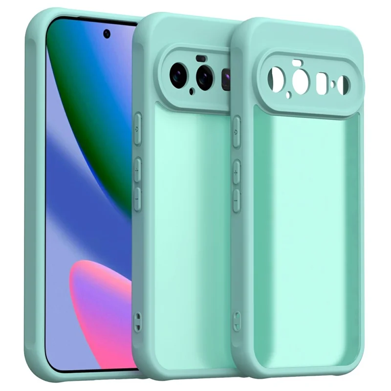 For Google Pixel 11 Phone Case Drop Proof Airbags Frosted Translucent PC + TPU Phone Back Cover - Light Green