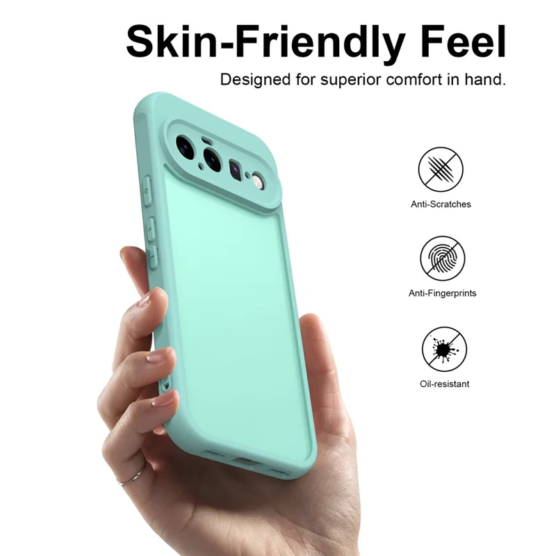 For Google Pixel 11 Phone Case Drop Proof Airbags Frosted Translucent PC + TPU Phone Back Cover - Light Green