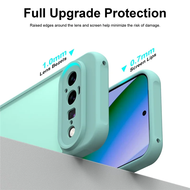 For Google Pixel 11 Phone Case Drop Proof Airbags Frosted Translucent PC + TPU Phone Back Cover - Light Green