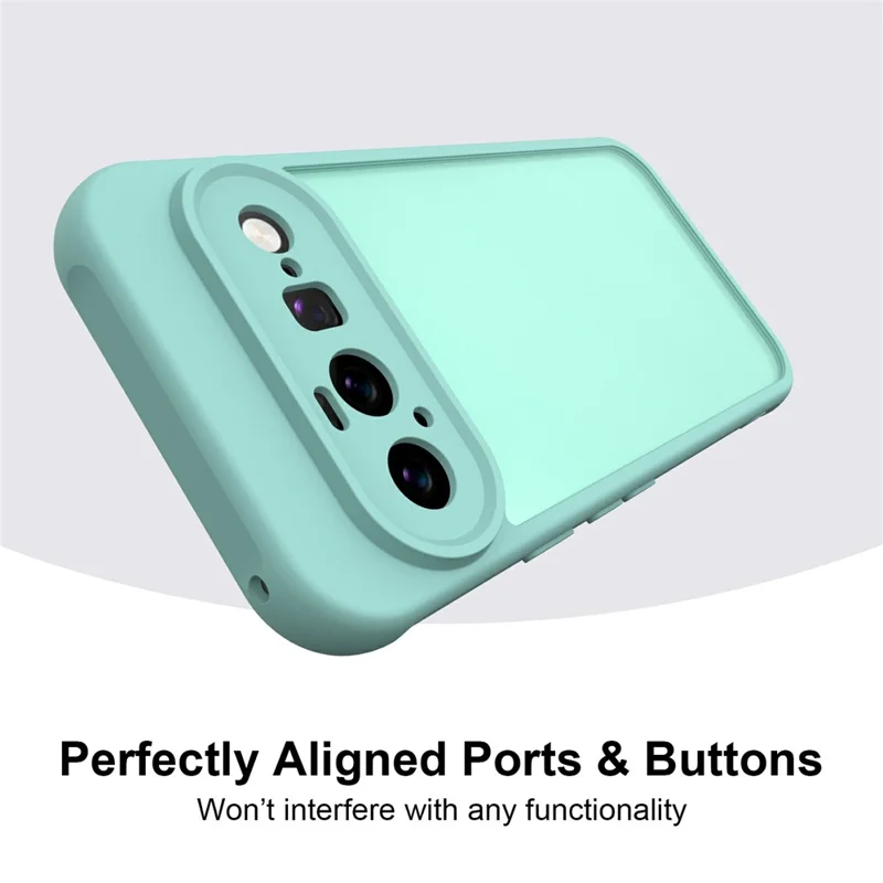 For Google Pixel 11 Phone Case Drop Proof Airbags Frosted Translucent PC + TPU Phone Back Cover - Light Green