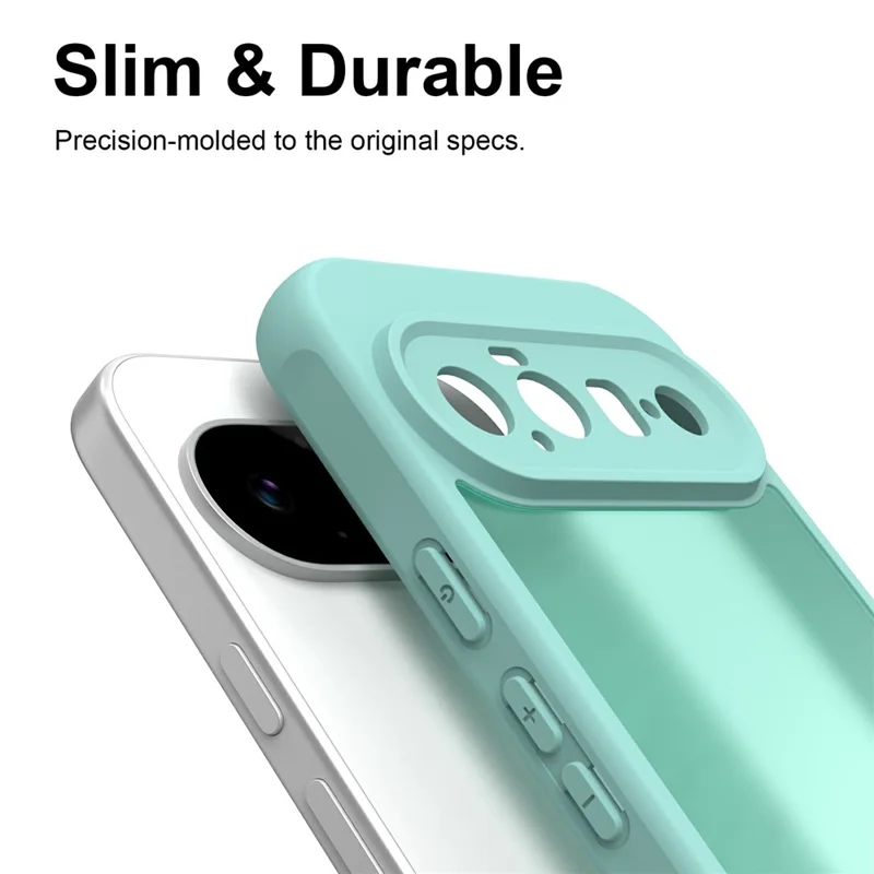 For Google Pixel 11 Phone Case Drop Proof Airbags Frosted Translucent PC + TPU Phone Back Cover - Light Green