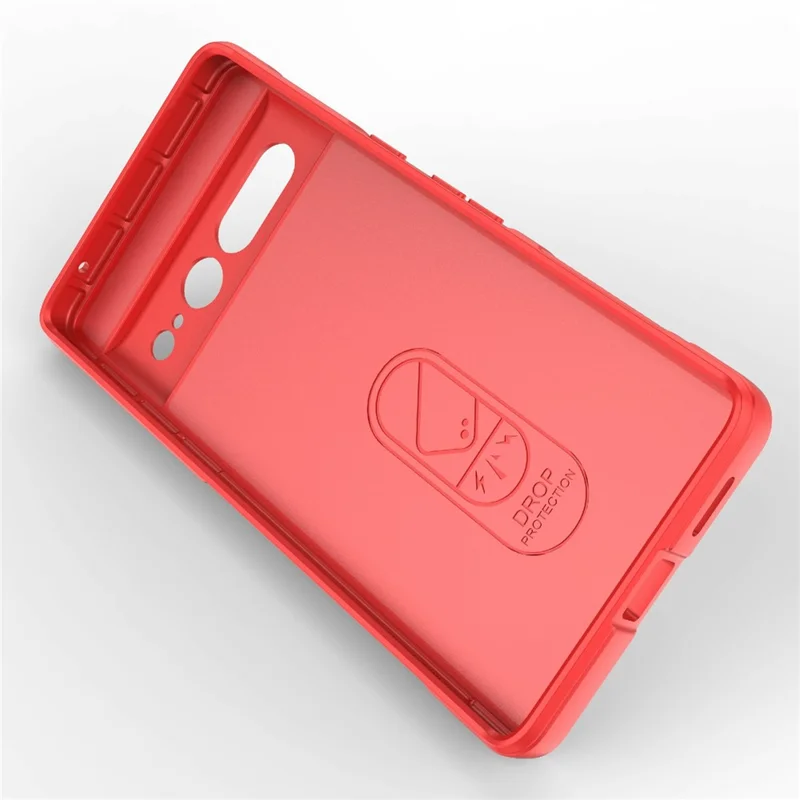Anti-drop Phone Case For Google Pixel 7 Pro 5G Soft TPU Impact-Resistant Smartphone Back Cover - Red