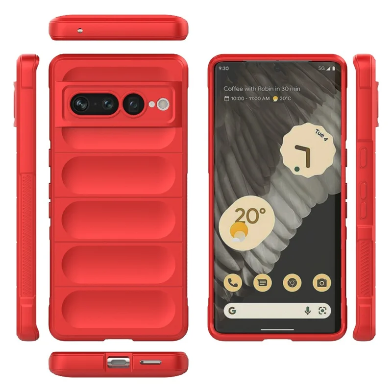 Anti-drop Phone Case For Google Pixel 7 Pro 5G Soft TPU Impact-Resistant Smartphone Back Cover - Red