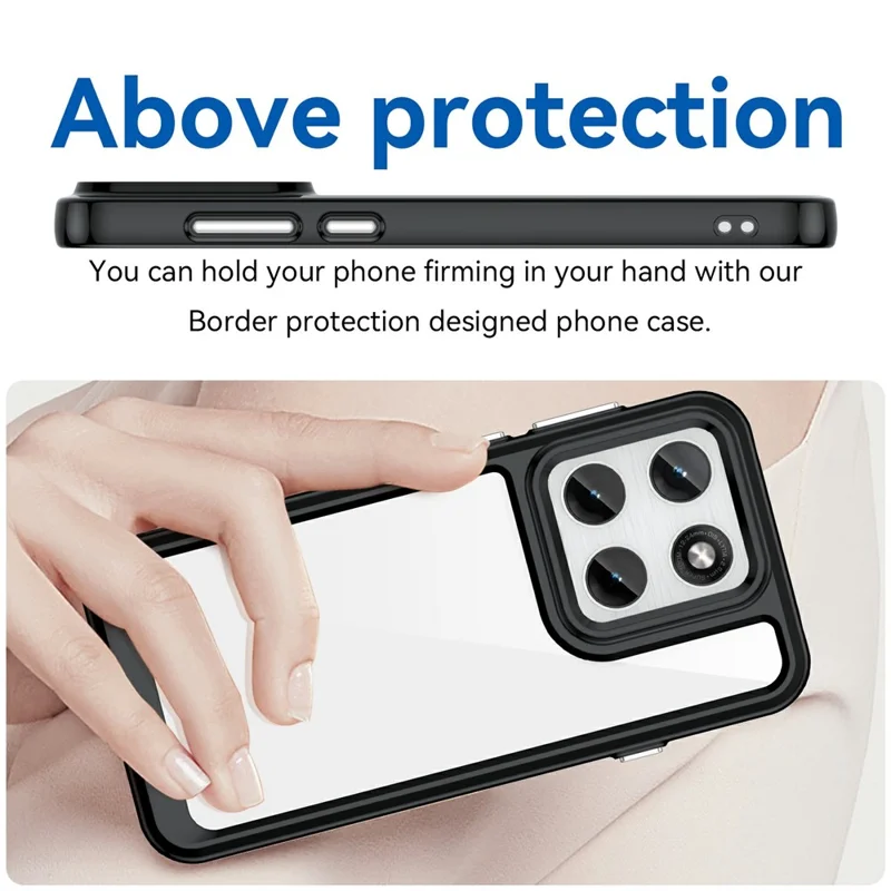 Etui na telefon Motorola Edge (2026) TPU + akryl przezroczysta ochronna obudowa - Czarny