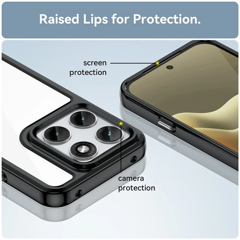 Etui na telefon Motorola Edge (2026) TPU + akryl przezroczysta ochronna obudowa - Czarny