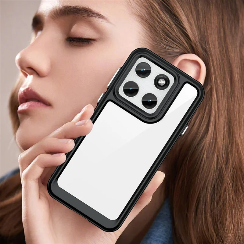 Etui na telefon Motorola Edge (2026) TPU + akryl przezroczysta ochronna obudowa - Czarny
