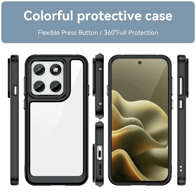 Etui na telefon Motorola Edge (2026) TPU + akryl przezroczysta ochronna obudowa - Czarny