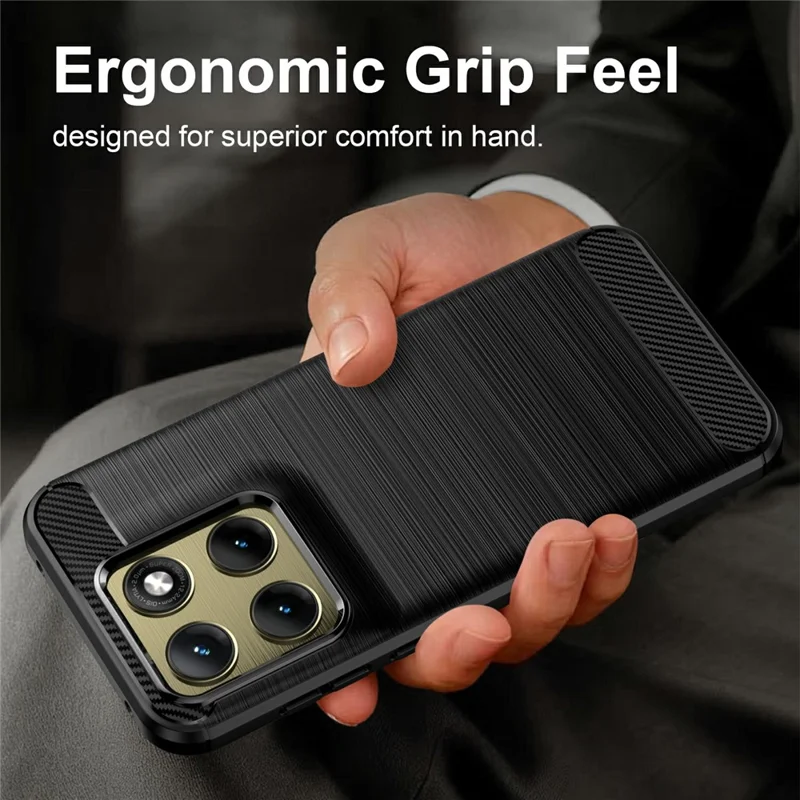 Funda TPU para Motorola Edge (2026) Protectora con Textura de Fibra de Carbono y Acabado Mate - Negro