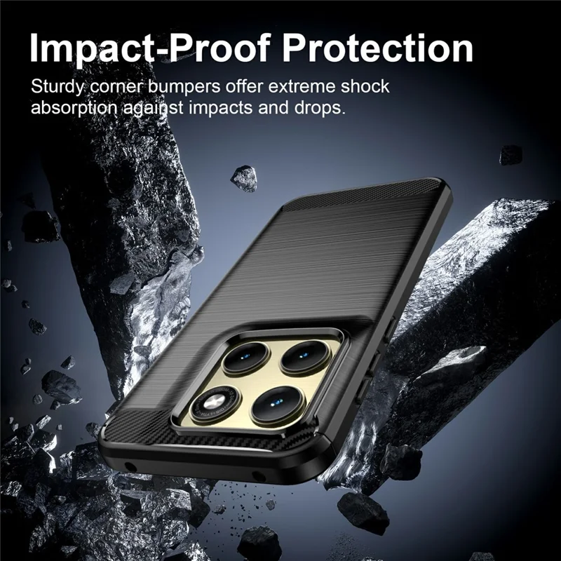Funda TPU para Motorola Edge (2026) Protectora con Textura de Fibra de Carbono y Acabado Mate - Negro