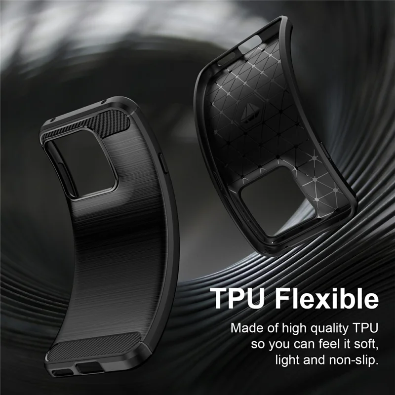 Funda TPU para Motorola Edge (2026) Protectora con Textura de Fibra de Carbono y Acabado Mate - Negro