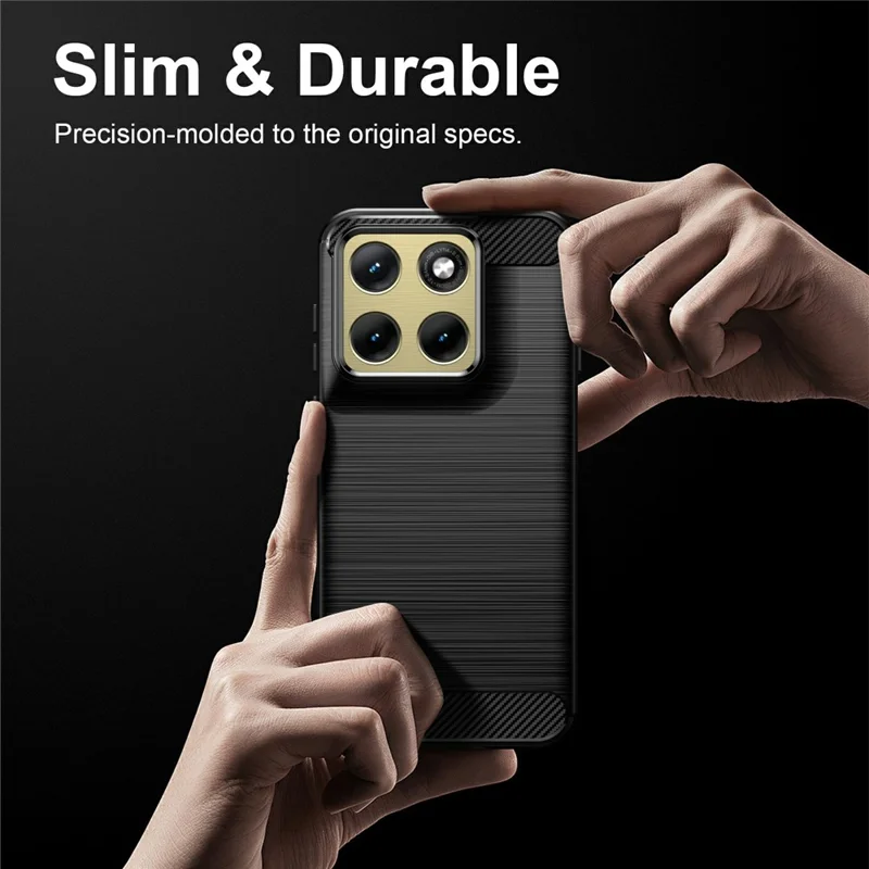 Funda TPU para Motorola Edge (2026) Protectora con Textura de Fibra de Carbono y Acabado Mate - Negro
