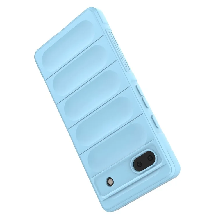 For Google Pixel 6a Soft TPU Anti-fall Phone Case Non-slip Wear-resistant Cell Phone Back Cover - Baby Blue