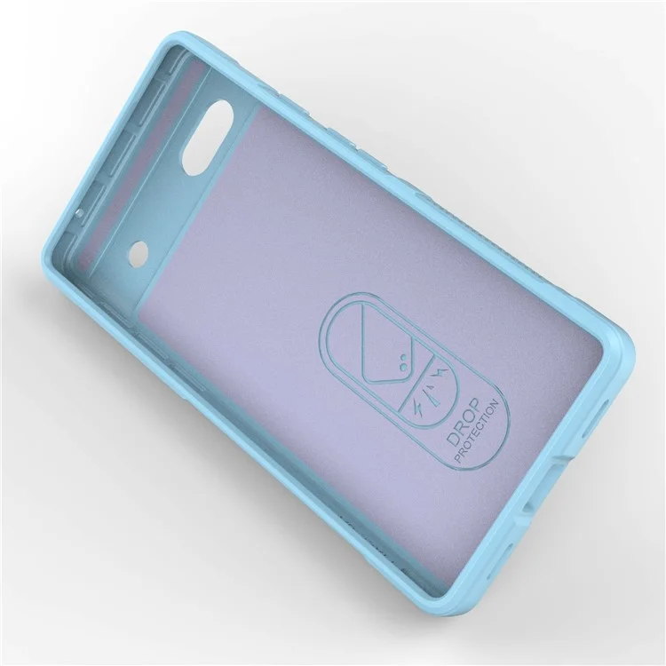 For Google Pixel 6a Soft TPU Anti-fall Phone Case Non-slip Wear-resistant Cell Phone Back Cover - Baby Blue